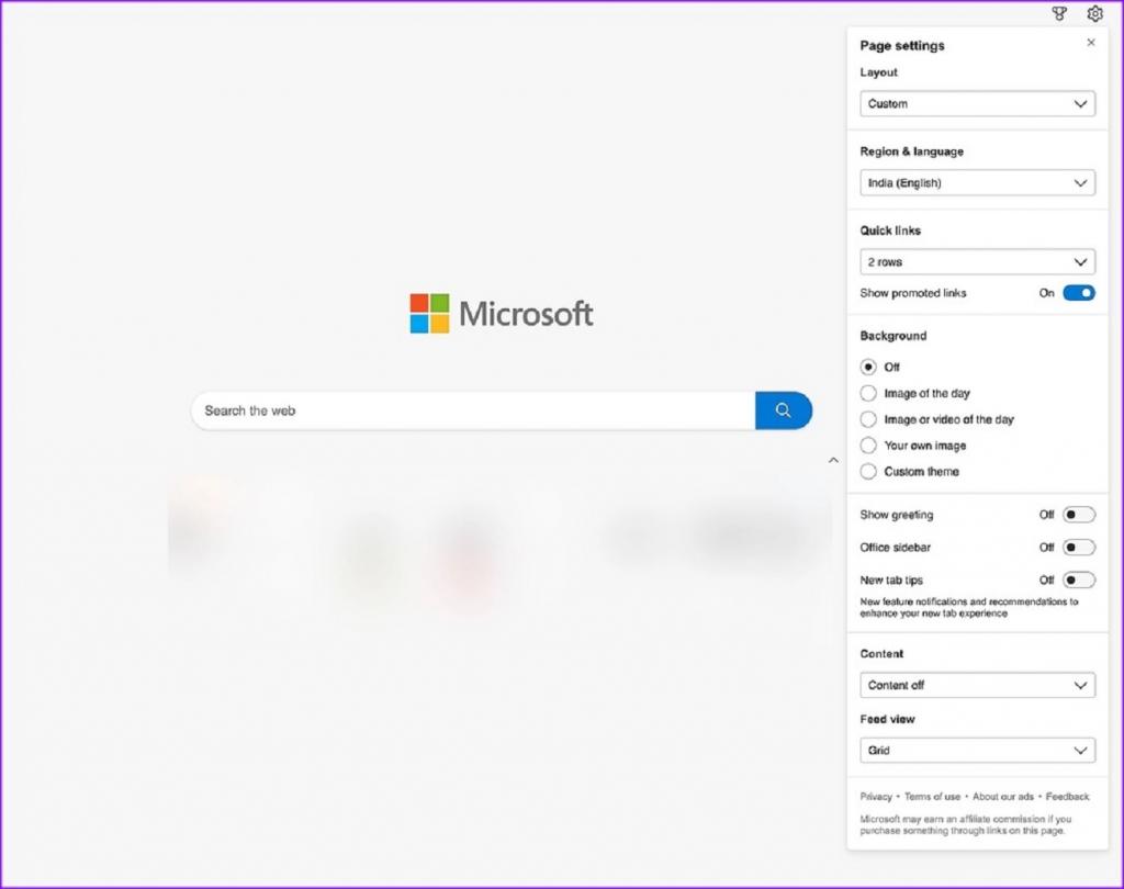 تنظیم صفحه اصلی در مرورگر Microsoft Edge