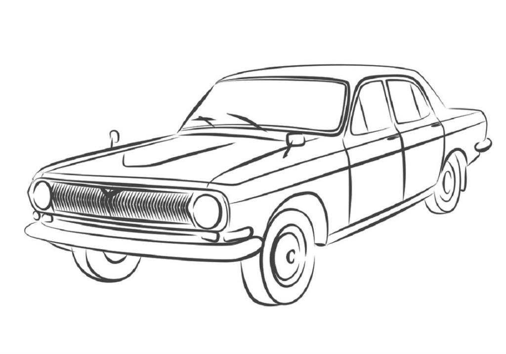 مدل نقاشی ماشین قدیمی ساده2