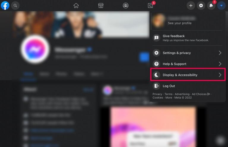 نحوه فعال کردن Dark Mode در فیس بوک 2