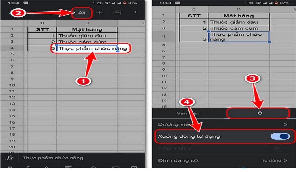 نحوه تنظیم Wrap Text در Google Sheets در اندروید و iOS