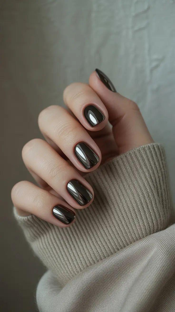 مدل ناخن کروم مشکی 1