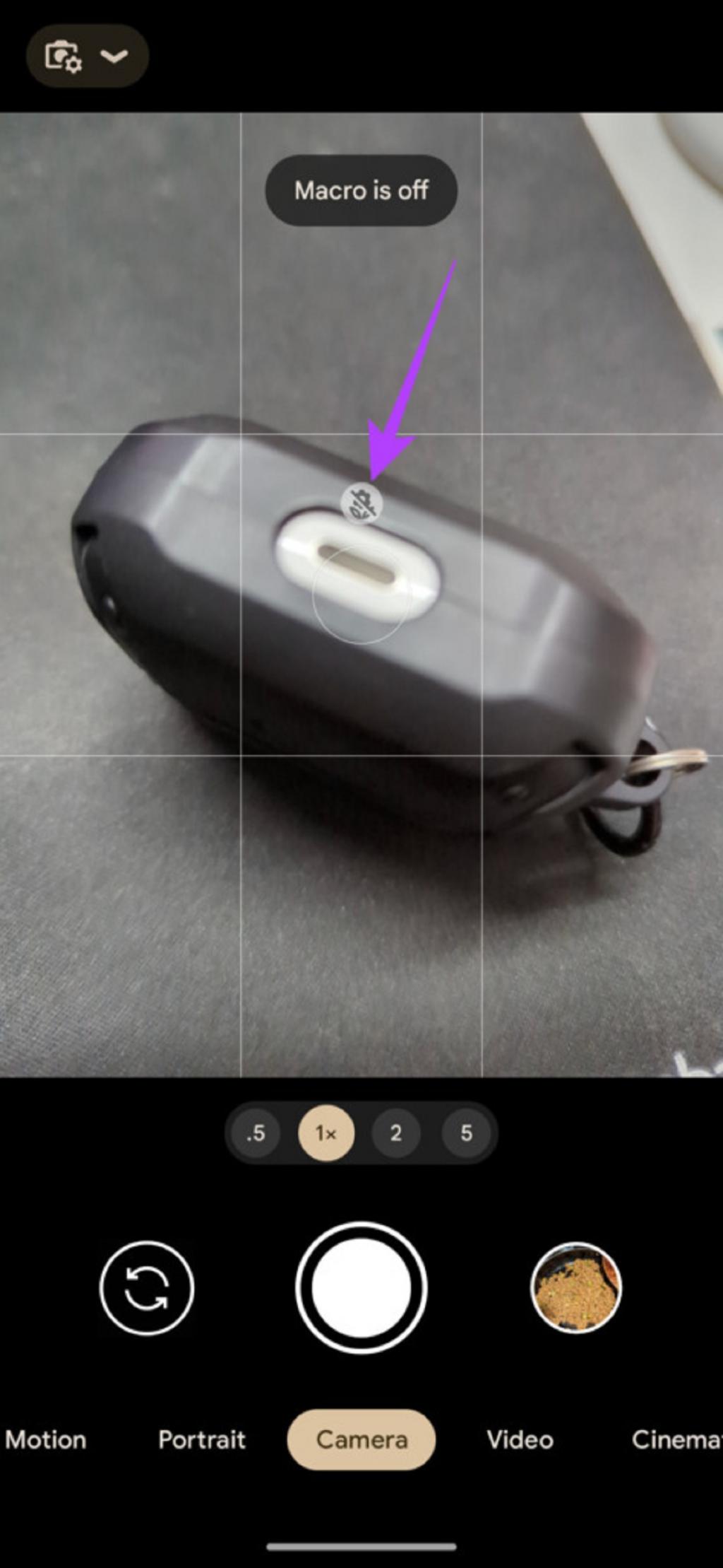 فعال کردن قابلیت حالت ماکرو یا Macro Mode دوربین گوشی پیکسل 2