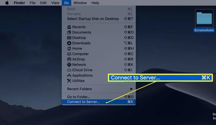 نحوه&zwnj;ی نگاشت یک درایو شبکه در مک 2