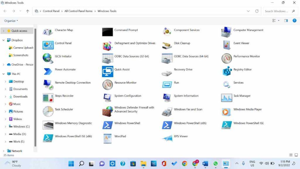 روش باز کردن (windows tools) در ویندوز 11 مرحله 4