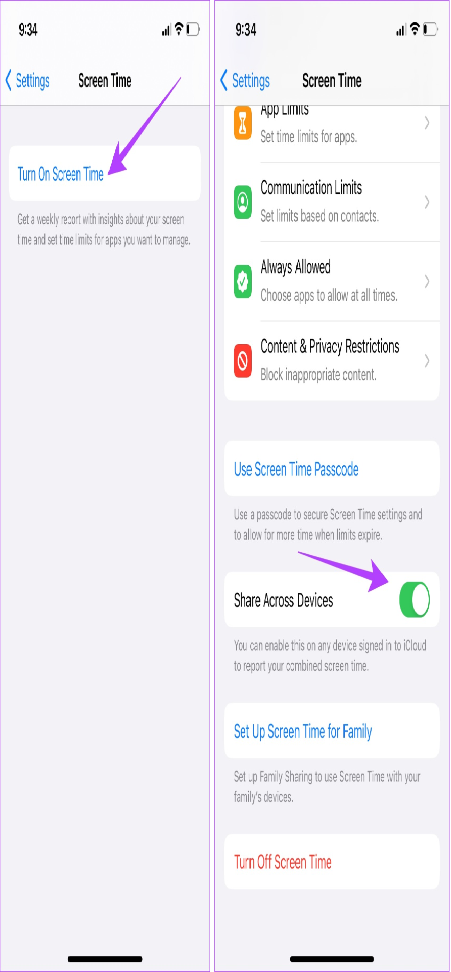 برای فعال کردن اسکرین تایم در ایفون: تنظیمات زمان صفحه را بررسی کنید.2