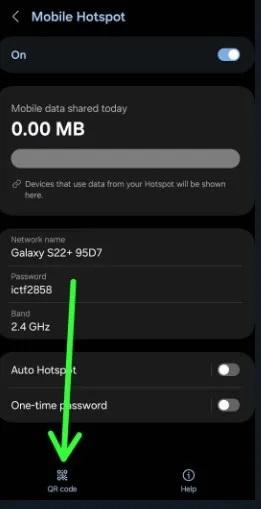 نحوه اشتراک گذاری کد QR Hotspot در اندروید 4