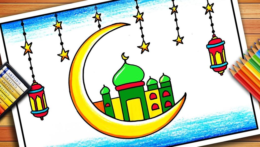 نقاشی عید فطر رنگ شده 3