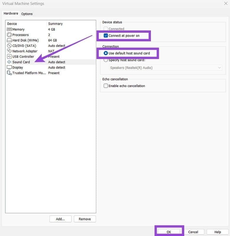 نحوه رفع مشکل میکروفون در VMWare 2