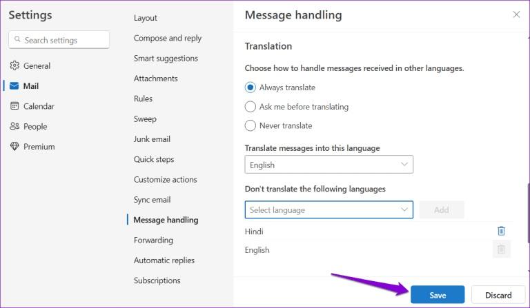 نحوه ترجمه ایمیل ها در Microsoft Outlook 18