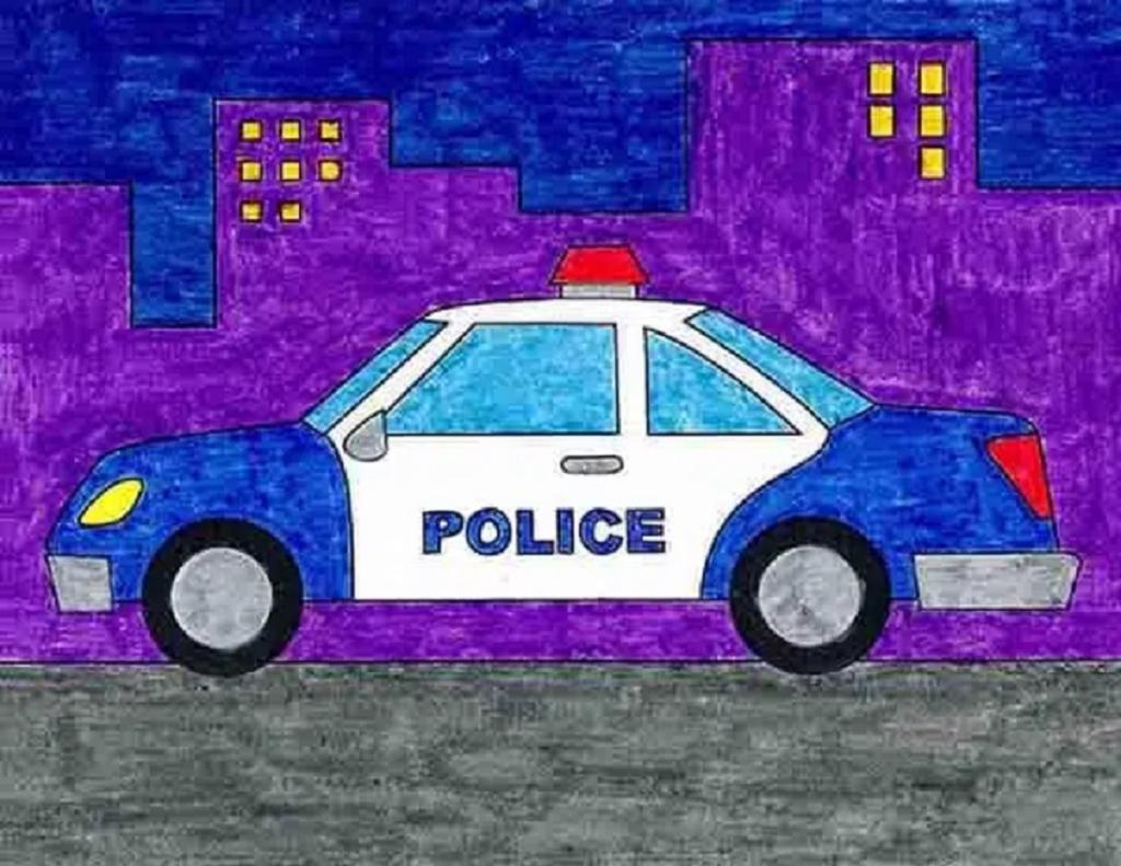 نقاشی ماشین پلیس 4
