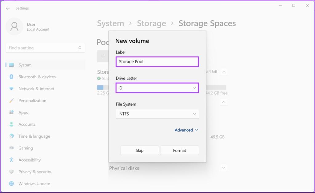 نحوه ایجاد Storage Space در ویندوز 11 