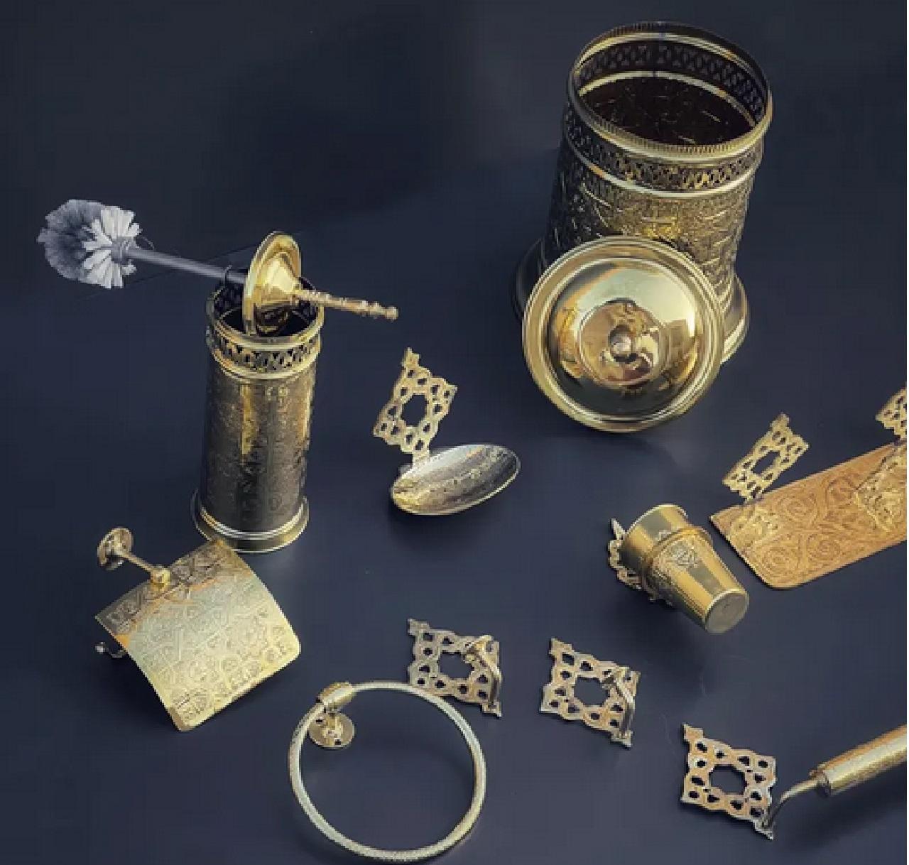 ست فرچه و جای دستمالی سرویس توالت