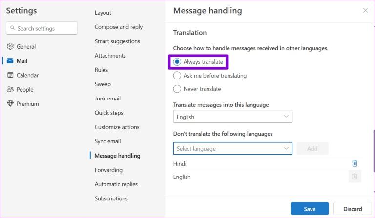 نحوه ترجمه ایمیل ها در Microsoft Outlook 16