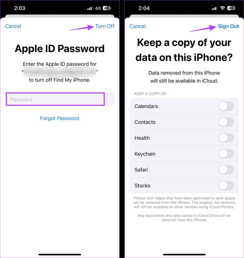 خروج و وارد شدن مجدد با اپل آیدی (Apple ID)