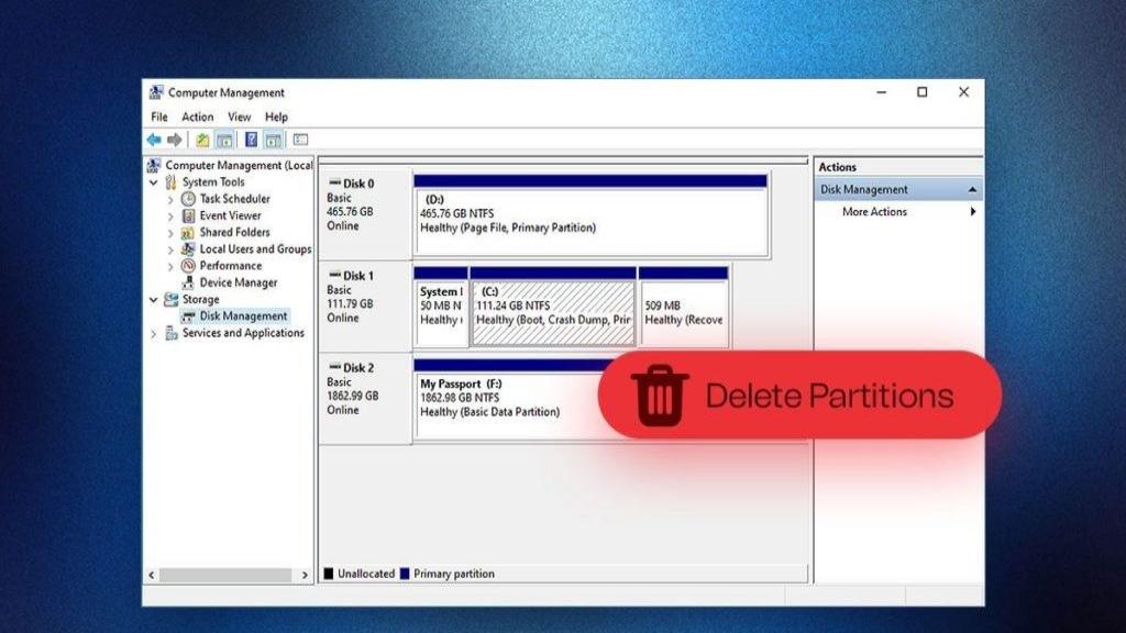 آموزش حذف پارتیشن هارد دیسک در ویندوز 10 و 11 با 3 روش تصویری