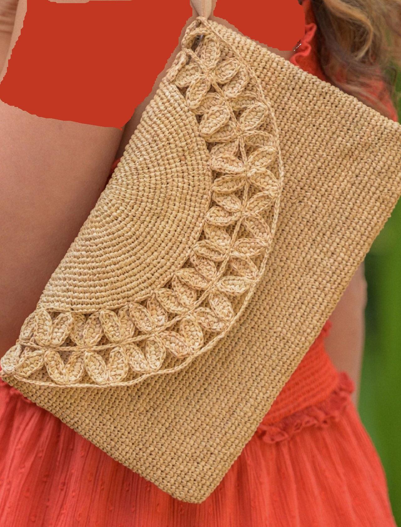 مدل کیف رافیا دوشی بافت&zwnj; دار