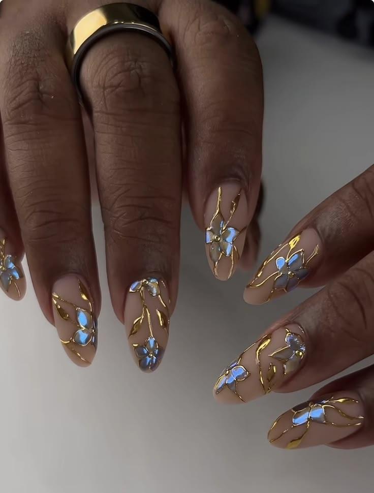 مدل ناخن کروم جواهری 2