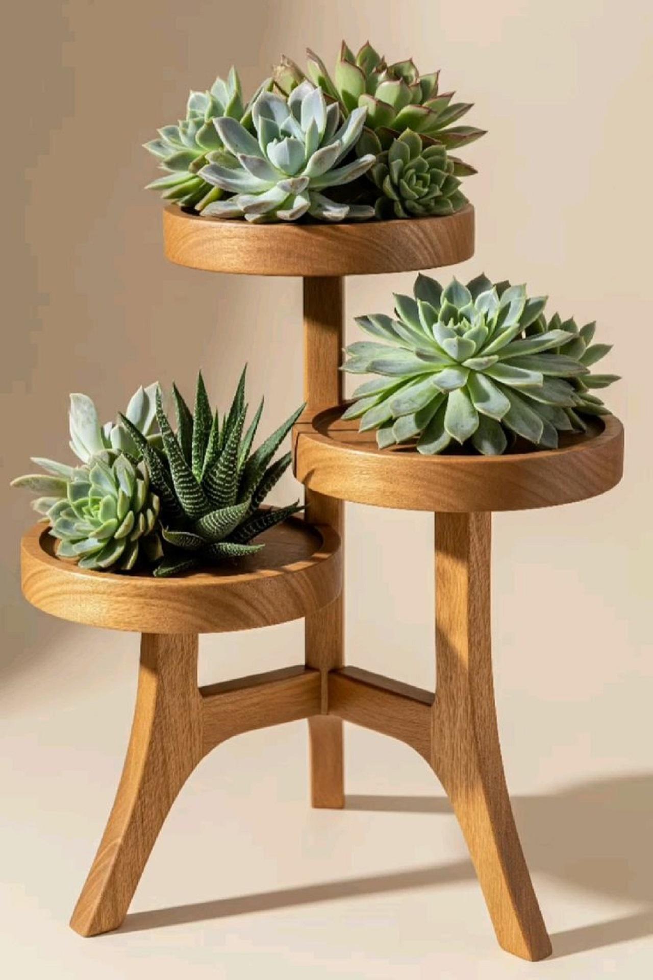 مدل استند چوبی دکوری پا کوتاه 4