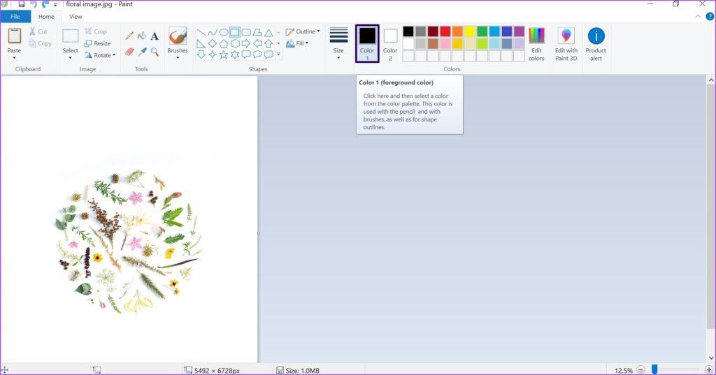 تغییر رنگ حاشیه در  Microsoft Paint1