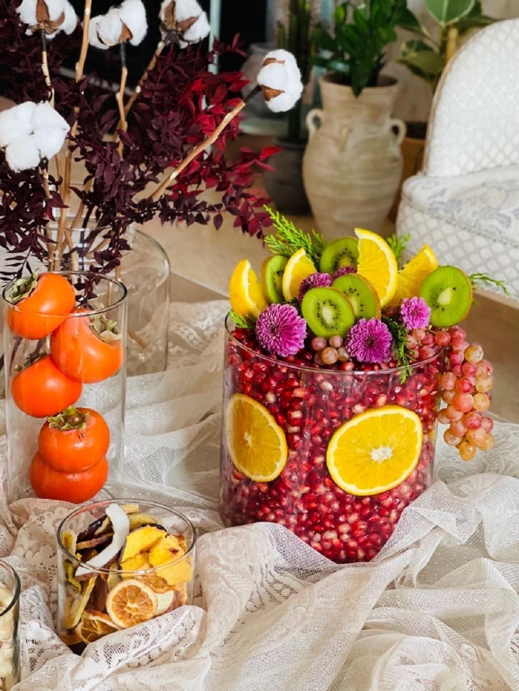 تزیین شب یلدا برای عروس ساده