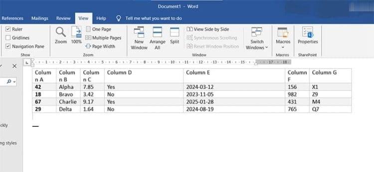 رفع مشکل خارج شدن جدول ورد 4