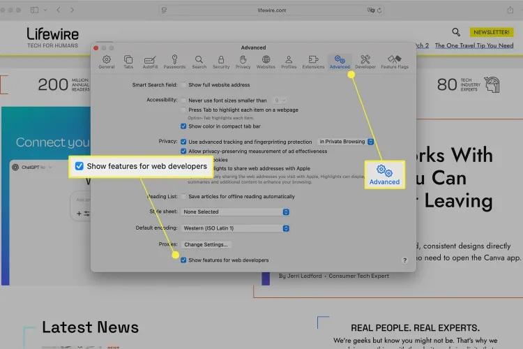 نحوه استفاده از قابلیت Inspect Element در مک 2