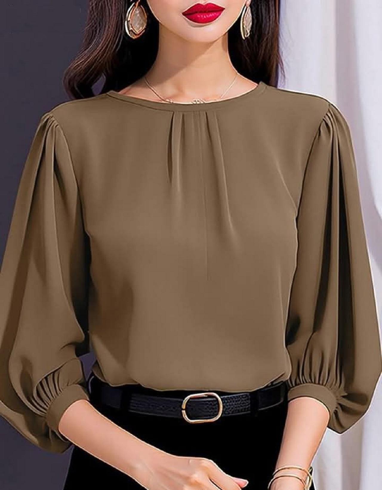 مدل شومیز زنانه و دخترانه یقه گرد 1