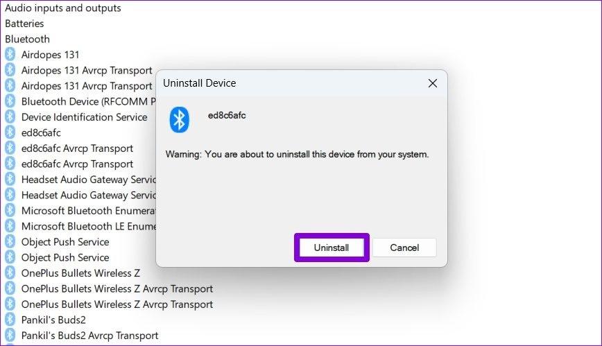 نحوه رفع مشکل حذف نشدن دستگاه بلوتوث در ویندوز 11 13