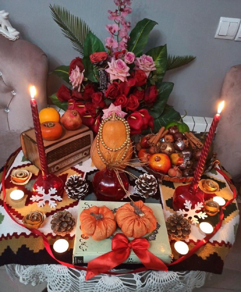 تزیین شب یلدا برای عروس ساده