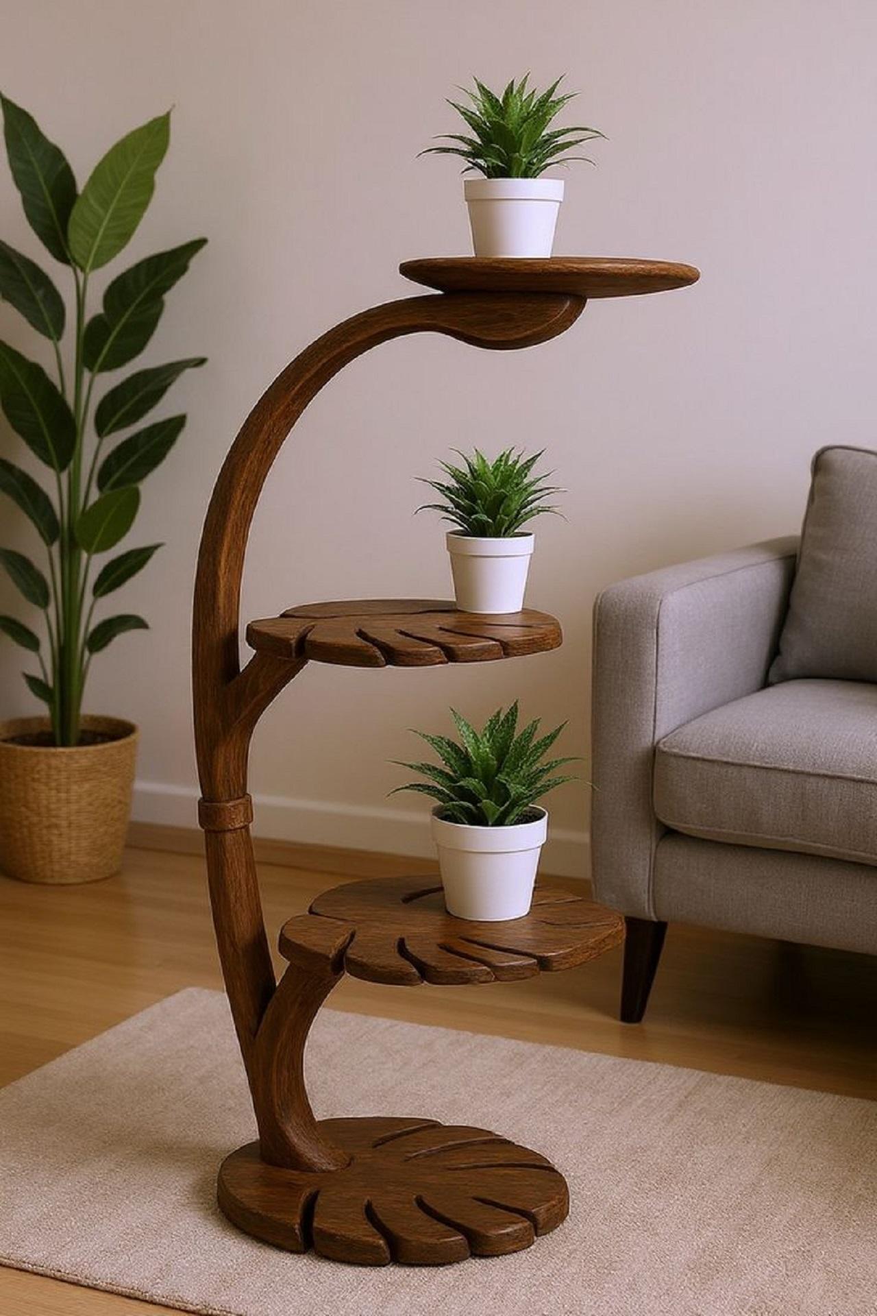 مدل استند چوبی دکوری پا کوتاه 6 