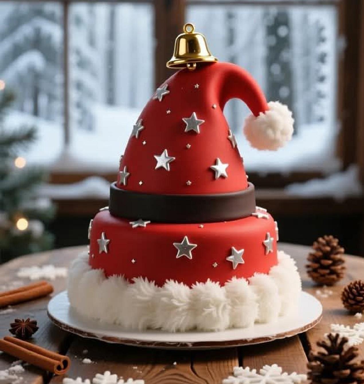 کیک کریسمس با طرح بابانوئل 3