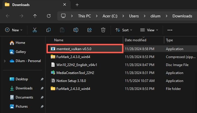 نحوه تست VRAM 2