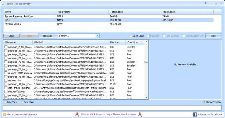  قوی ترین نرم افزار برای ریکاوری مموری: puran File Recovery