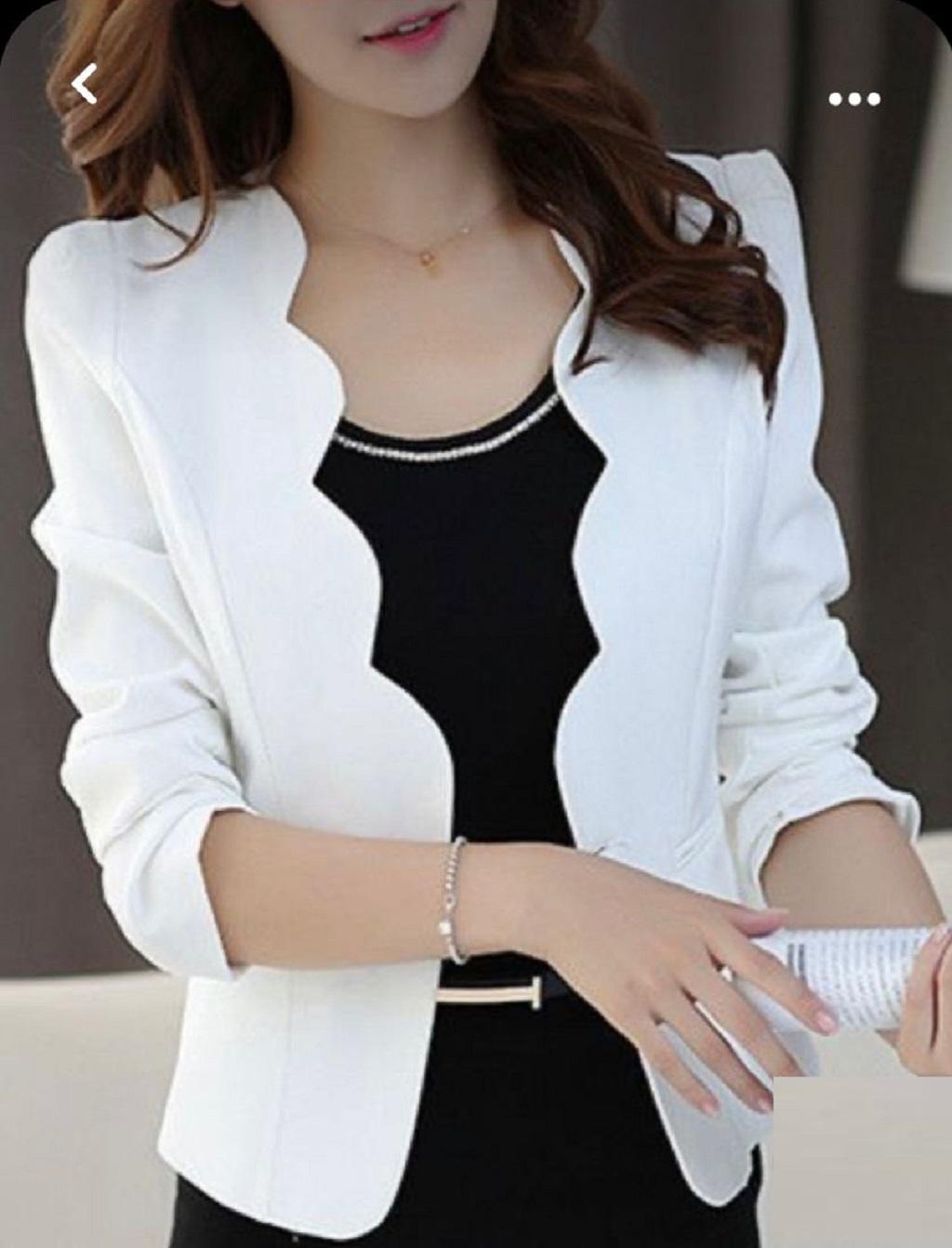 مدل کت تک مجلسی ساده دخترانه سفید 2