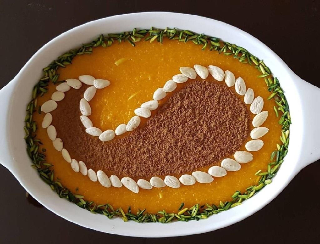 مدل تزیین شله زرد با دارچین 3