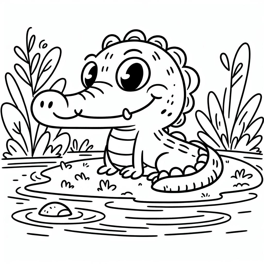 نقاشی تمساح برای رنگ آمیزی 2