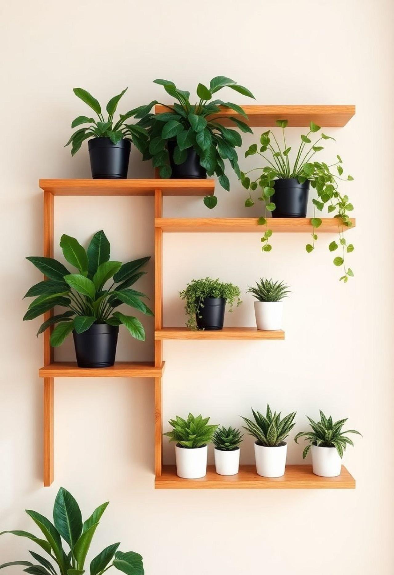 مدل شلف دیواری چوبی ساده و شیک 1