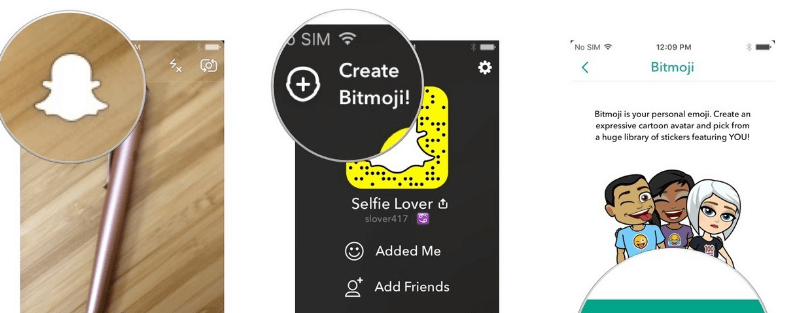 پیوند حساب اسنپ چت با Bitmoji 1