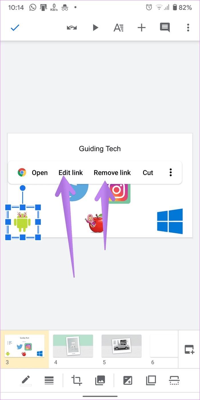 نحوه تغییر یا حذف پیوندها از اسلایدهای Google در رایانه 5