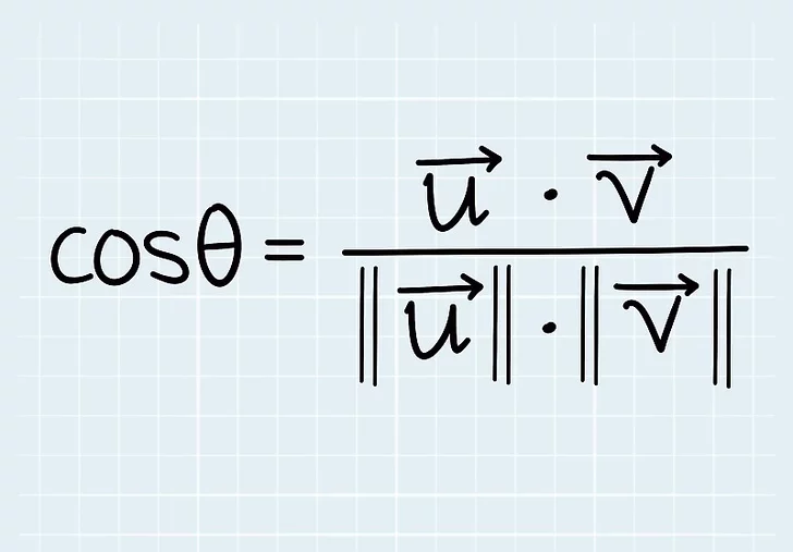 فرمول یافتن زاویه بین 2 بردار1