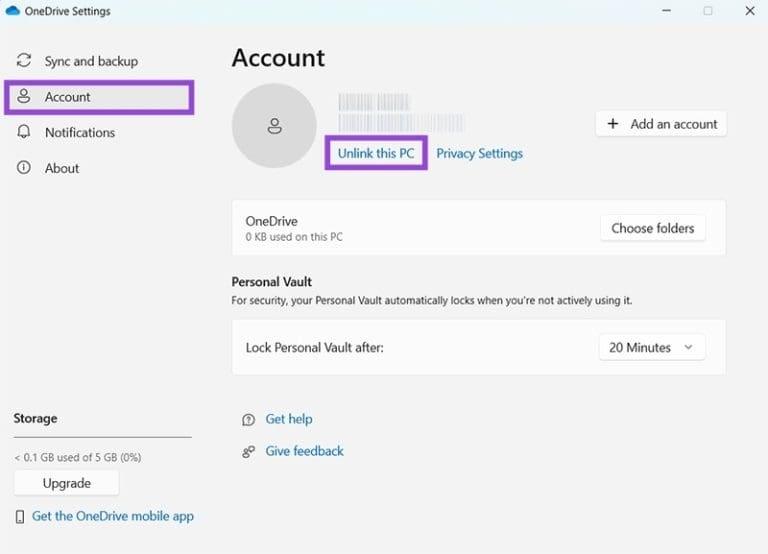 نحوه قطع کامل ارتباط OneDrive 1