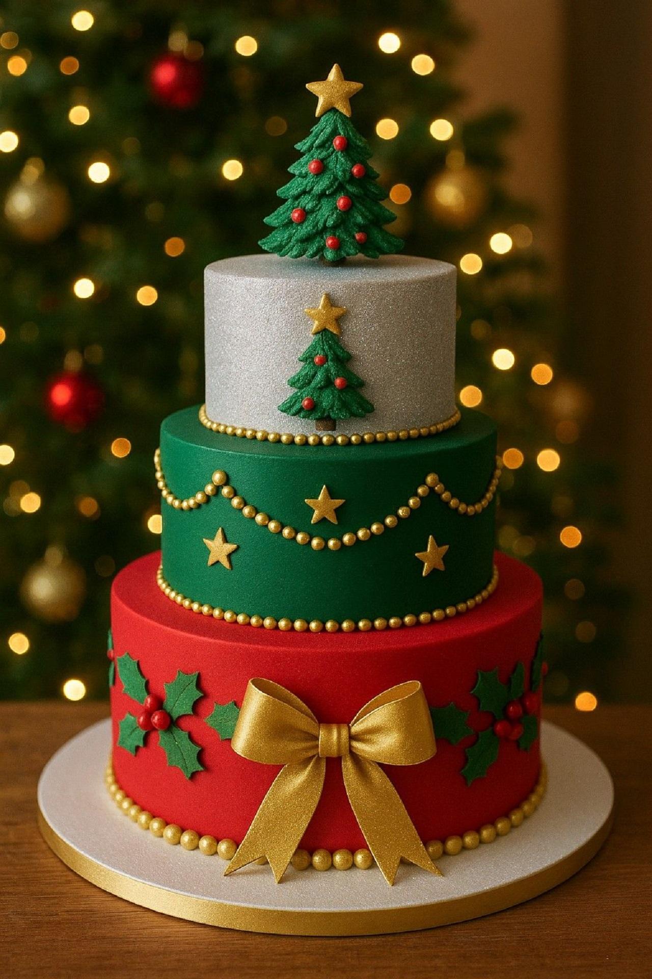مدل کیک کریسمس لاکچری 1