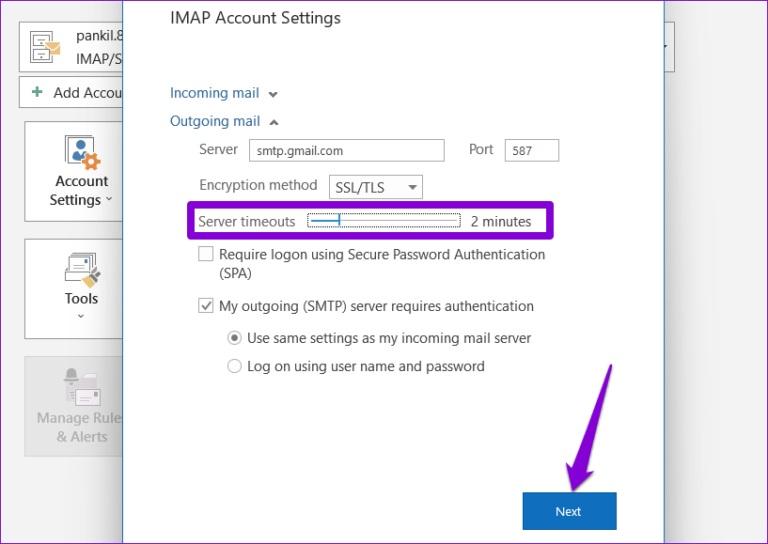 نحوه رفع خطای IMAP 0x800CCC0E در Outlook در ویندوز 11 12