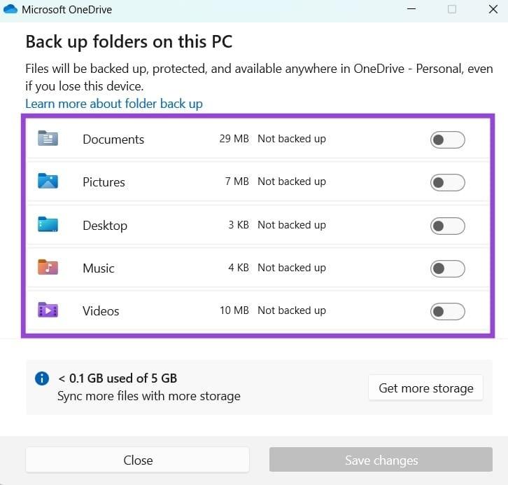 نحوه جلوگیری از همگام‌سازی یک پوشه توسط OneDrive 4
