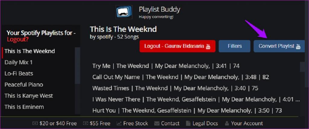 انتقال آهنگ با برنامه Playlist Buddy  3