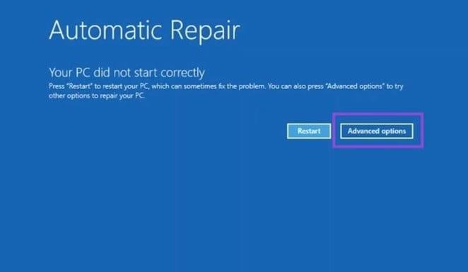 نحوه رفع پیغام Your PC Did Not Start Correctly در ویندوز 11 1