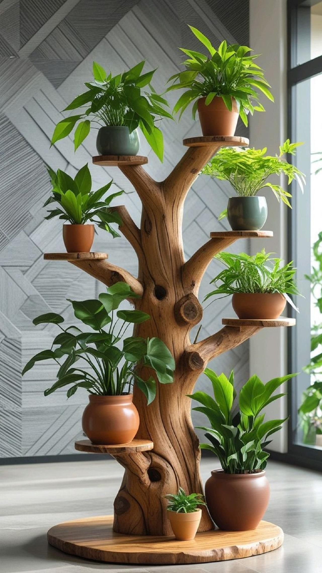 مدل استند چوبی شکل درخت 2