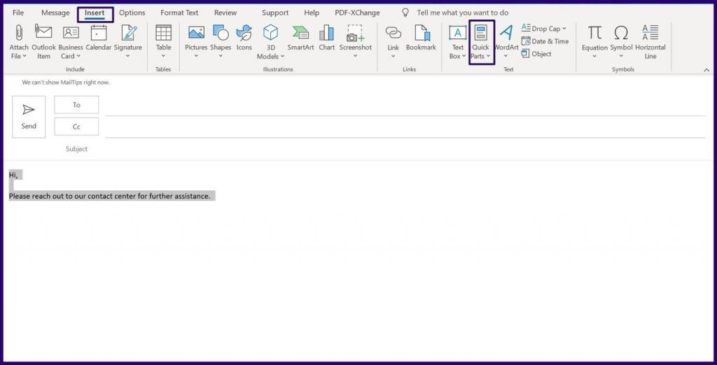 ایجاد قالب ایمیل با استفاده از دسترسی های سریع در Microsoft Outlook