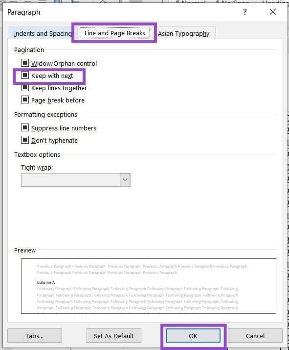 رفع مشکل خارج شدن جدول ورد 10