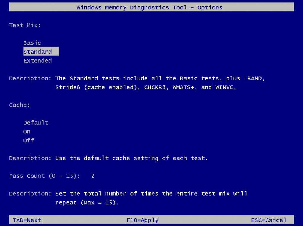  از ابزار Windows Memory Diagnostic Tool استفاده کنید